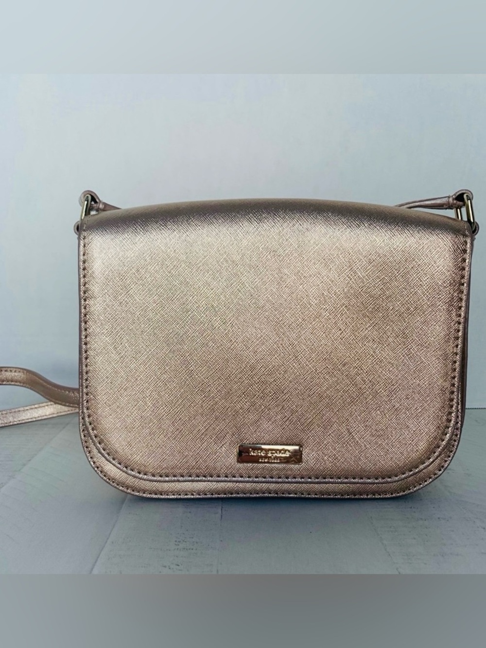 kate spade Metallic Rose Gold Crossbody Purse